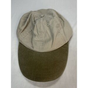 Vintage Baseball Cap Falcon Headwear Ivory/Khaki Denim Hat Leather Strap NOS